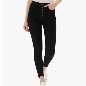Kancan High Rise Button Fly Super Skinny Jeans